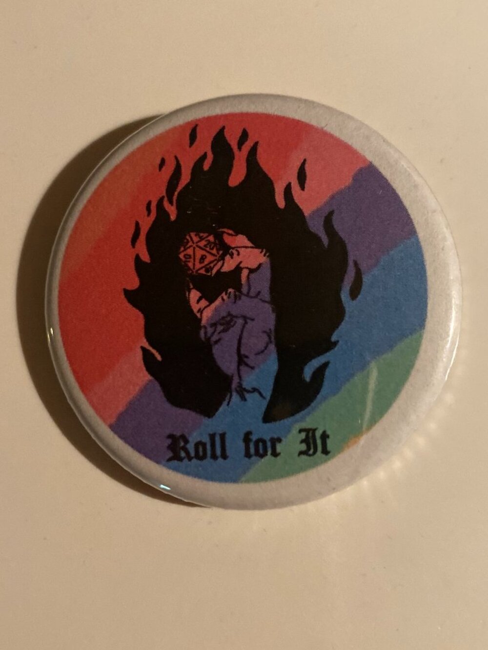Roll for Initiative D&D Rainbow Pin LGBTQ+ Pride